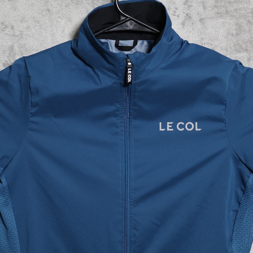 Le Col Cycling Jacket Mens Medium Blue Long Sleeve Full Zip Reflective Athletic